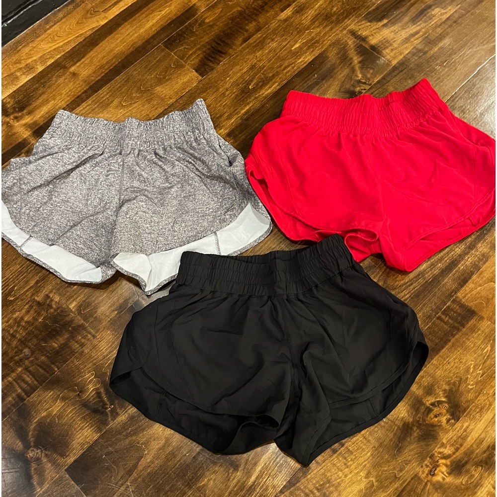 3 Grey, Black and Red Athletic shorts